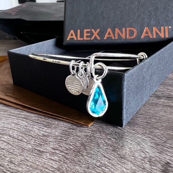 FREE W/ PURCHASE Alex and Ani | Turquoise Teardrop Bangle - Picture 2 of 6